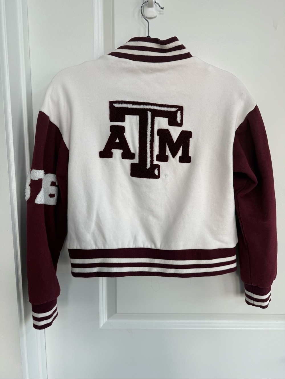A&M Maroon & White Varsity Jacket